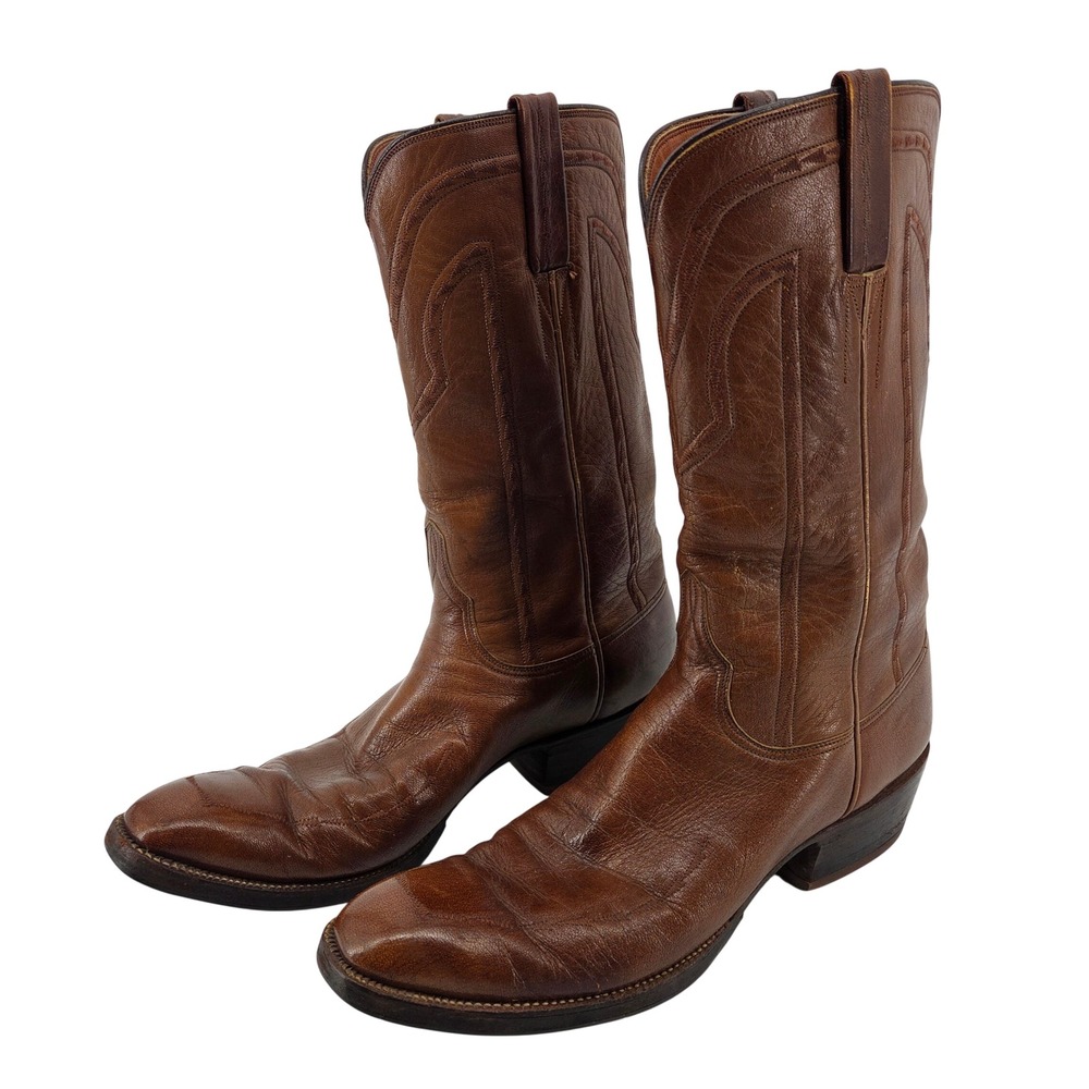 Lucchese Western Boots Mens 11 AAA Brown Leather‎ San Antonio Ranchwear